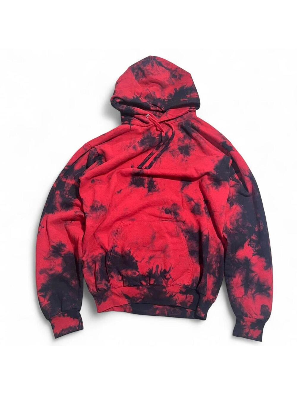 Port & Company red and black tie-dye hoodie Size M